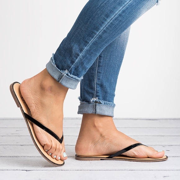 Freya Rhinestone Trim Flip Flop Sandals - Picture 3 of 4